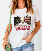 AMERICAN WOMAN Graphic Round Neck Tee